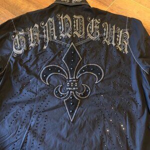 ROAR Black Embellished Men's Shirt